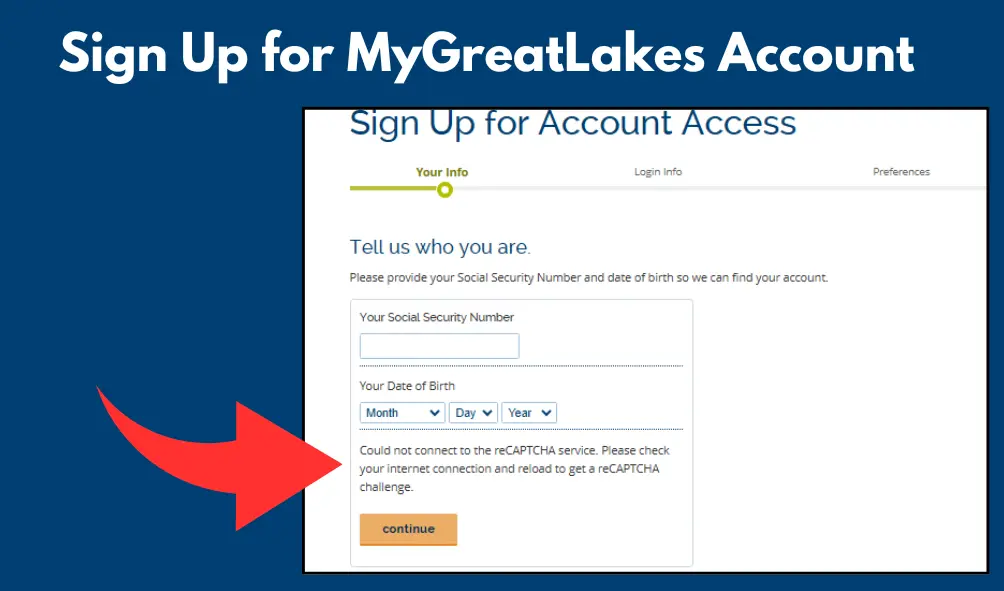 Sign Up for MyGreatLakes Account  